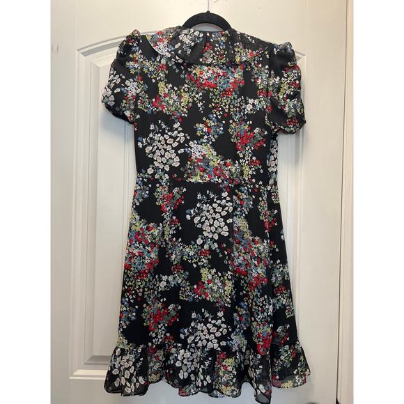 M60 Miss Sixty Women’s Floral Ruffled Short Puff Sleeves Dress Size 8 Multicolor - Picture 3 of 3
